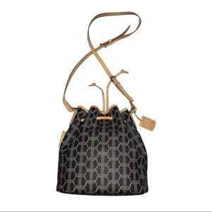 Crosslace Drawstring Crossbody Bucket Bag